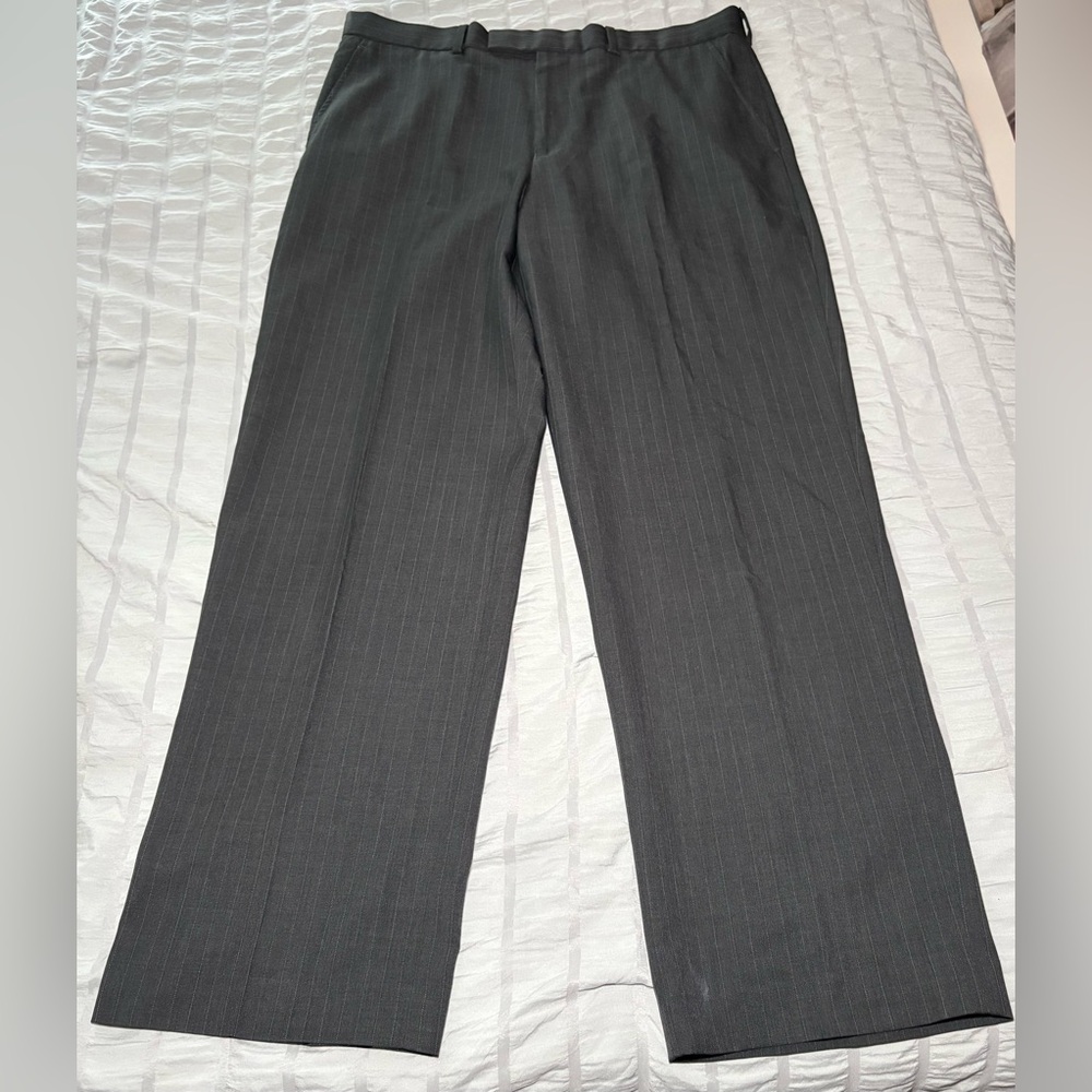 Perry Ellis Charcoal Pinstripe Dress Pants